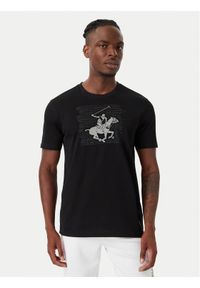 Beverly Hills Polo Club T-Shirt M1623-HR Czarny Regular Fit. Typ kołnierza: polo. Kolor: czarny. Materiał: bawełna #1