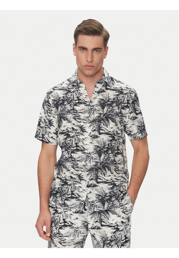 TOMMY HILFIGER - Tommy Hilfiger Koszula Vacation MW0MW38587 Granatowy Regular Fit. Kolor: niebieski. Materiał: len