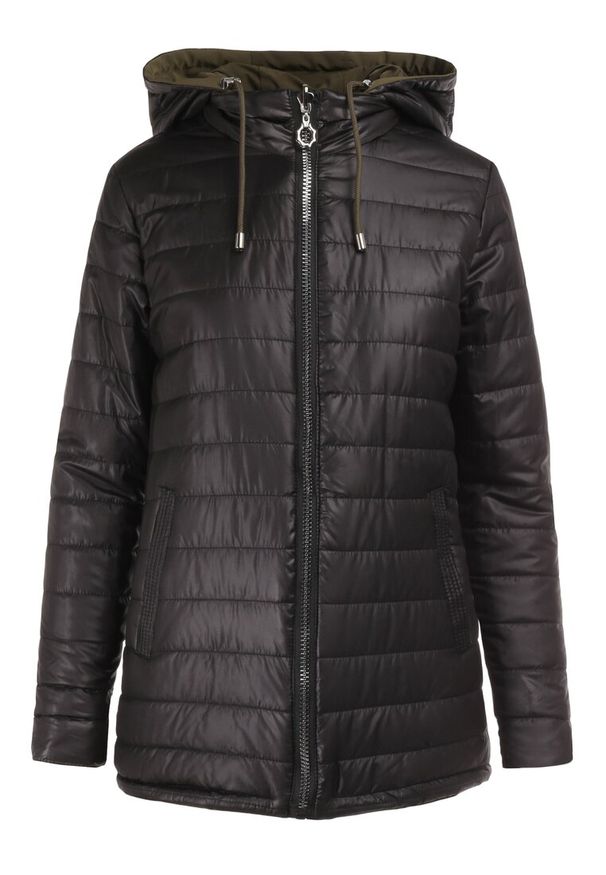 Born2be - Zielono-Czarna Kurtka Dwustronna Amathonia. Kolor: zielony. Styl: elegancki