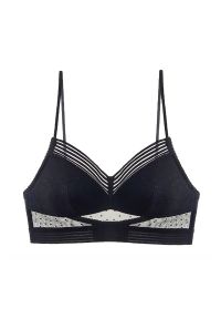 Intica - Stanik z dekoltem na plecach do codziennych stylizacji Neasa. Kolor: czarny. Materiał: materiał, skóra #1