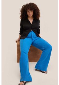 mango - Mango jeansy Nora damskie high waist. Stan: podwyższony. Kolor: niebieski #3