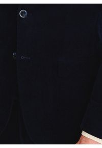 Pako Lorente - PAKO LORENTE - Granatowa sztruksowa marynarka męska. Okazja: na co dzień. Kolor: niebieski, brązowy. Materiał: sztruks. Styl: casual #10