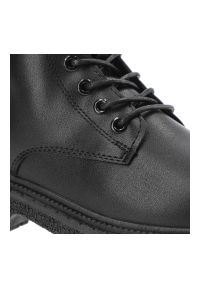 Big-Star - Czarne Botki Big Star Ocieplane Buty Damskie. Okazja: na co dzień. Zapięcie: sznurówki. Kolor: czarny. Materiał: skóra ekologiczna. Styl: casual, klasyczny, elegancki #5