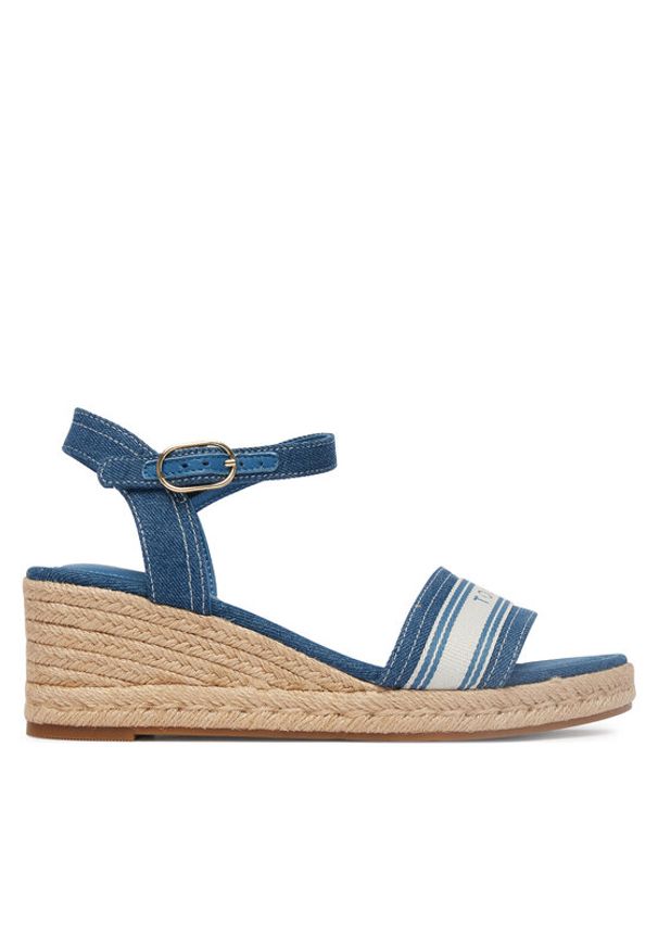 TOMMY HILFIGER - Tommy Hilfiger Espadryle Mid Wedge Espad Webbing FW0FW09230 Niebieski. Kolor: niebieski. Materiał: materiał