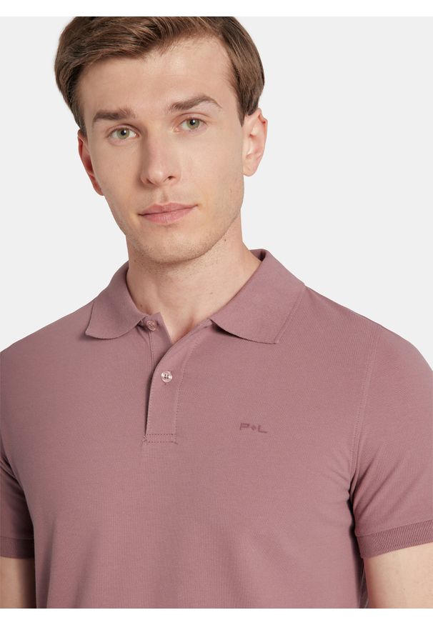 Pako Lorente - PAKO LORENTE - T-shirt polo w różowym kolorze. Typ kołnierza: polo. Kolor: biały, czarny, różowy. Materiał: bawełna, elastan