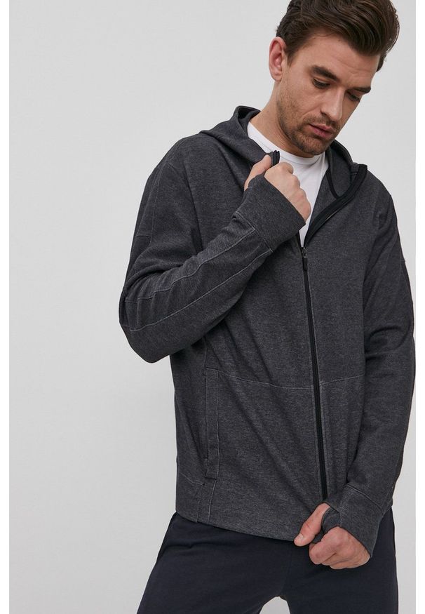Nike - Bluza. Okazja: na co dzień. Typ kołnierza: kaptur. Kolor: szary. Materiał: dzianina. Wzór: gładki. Styl: casual