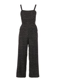 Born2be - Czarny Kombinezon Aereira. Okazja: na imprezę, na co dzień. Kolor: czarny. Długość rękawa: na ramiączkach. Długość: długie. Wzór: aplikacja, kropki. Sezon: lato. Styl: casual #4