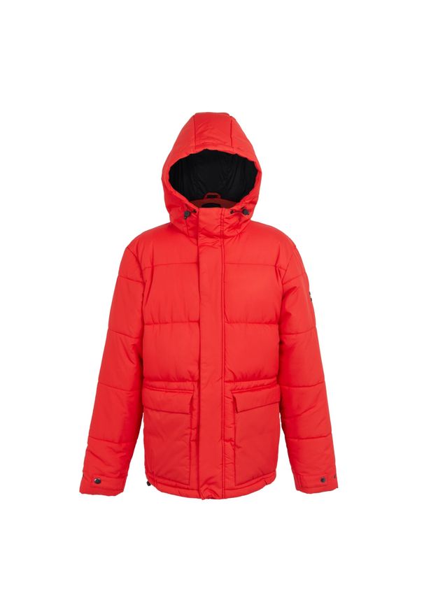 Kurtka z kapturem Regatta Falkner. Typ kołnierza: kaptur. Kolor: czerwony. Materiał: puch. Sport: turystyka piesza