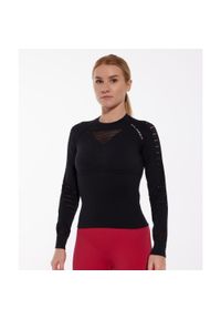 Bluza damska treningowa z długim rękawem Brubeck GYM. Kolor: czarny. Długość rękawa: długi rękaw. Długość: długie. Sport: fitness