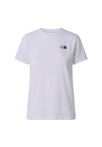 Koszulka damska The North Face Evolution Simple Dome 0A8FX7FN41 - biała. Kolor: biały. Materiał: poliester, bawełna. Długość rękawa: krótki rękaw. Długość: krótkie. Wzór: nadruk #1