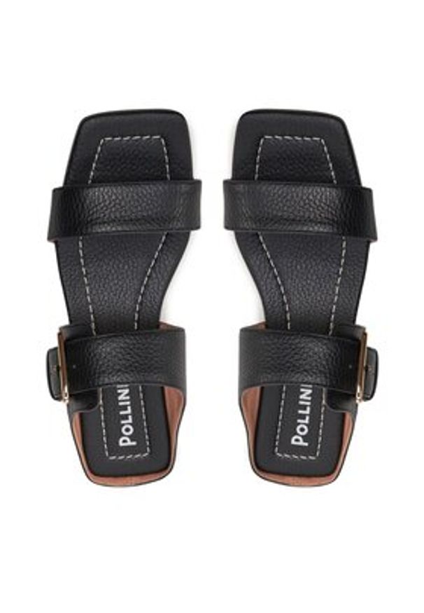 Pollini Klapki SA28251C0ITD0000 Czarny. Kolor: czarny. Materiał: skóra