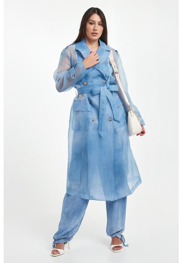 Ermanno Firenze - Płaszcz damski z organzy ERMANNO FIRENZE