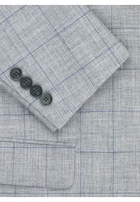 Pako Lorente - PAKO LORENTE – Szara marynarka w niebieską kratę. Kolor: szary, niebieski, wielokolorowy. Materiał: poliester, wiskoza, elastan. Wzór: kratka. Styl: klasyczny #4