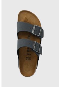 Birkenstock klapki Arizona damskie kolor granatowy. Kolor: niebieski. Materiał: materiał, skóra, nubuk. Wzór: gładki. Obcas: na obcasie. Wysokość obcasa: niski #3