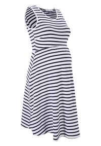 Sukienka ciążowa z dżerseju w paski bonprix ciemnoniebiesko-biały w paski. Kolekcja: moda ciążowa. Kolor: niebieski. Materiał: jersey. Wzór: paski