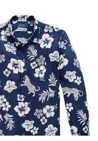 Polo Ralph Lauren Koszula 710B14227001 Granatowy Classic Fit. Typ kołnierza: polo. Kolor: niebieski. Materiał: len #5