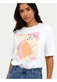 Kaffe T-Shirt Mira 10508592 Biały Regular Fit. Kolor: biały. Materiał: bawełna