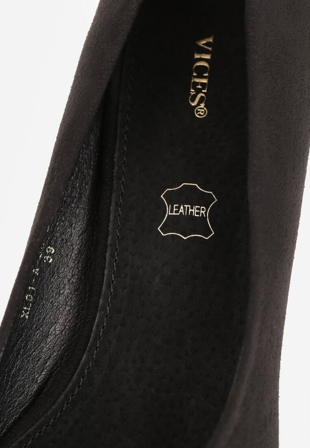 Renee - Czarne Czółenka Vices na Stożku z Wkładką ze Skóry Naturalnej Esande. Okazja: na wesele, na imprezę, na ślub cywilny. Kolor: czarny. Materiał: skóra. Obcas: na stożku. Styl: wizytowy, klasyczny. Wysokość obcasa: średni