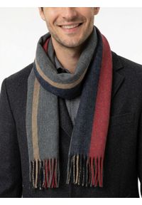 Szalik Męski V. Fraas - Cashmink - Późnojesienna Kolorystyka. Kolor: wielokolorowy. Materiał: tkanina, syntetyk, materiał, poliakryl, wełna. Wzór: prążki, paski. Sezon: lato #3