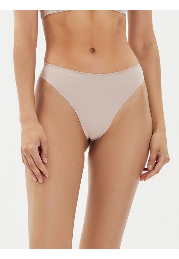 TOMMY HILFIGER - Tommy Hilfiger Stringi UW0UW05214 Beżowy. Kolor: beżowy. Materiał: syntetyk