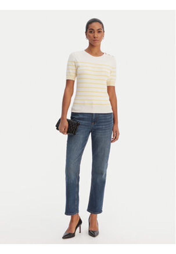 Morgan Sweter 251-MTERI Żółty Slim Fit. Kolor: żółty. Materiał: wiskoza