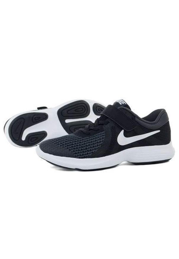 Buty do chodzenia dla dzieci Nike Revolution 4 Psv. Zapięcie: sznurówki. Kolor: czarny. Materiał: syntetyk, tkanina, materiał. Szerokość cholewki: normalna. Model: Nike Revolution. Sport: turystyka piesza
