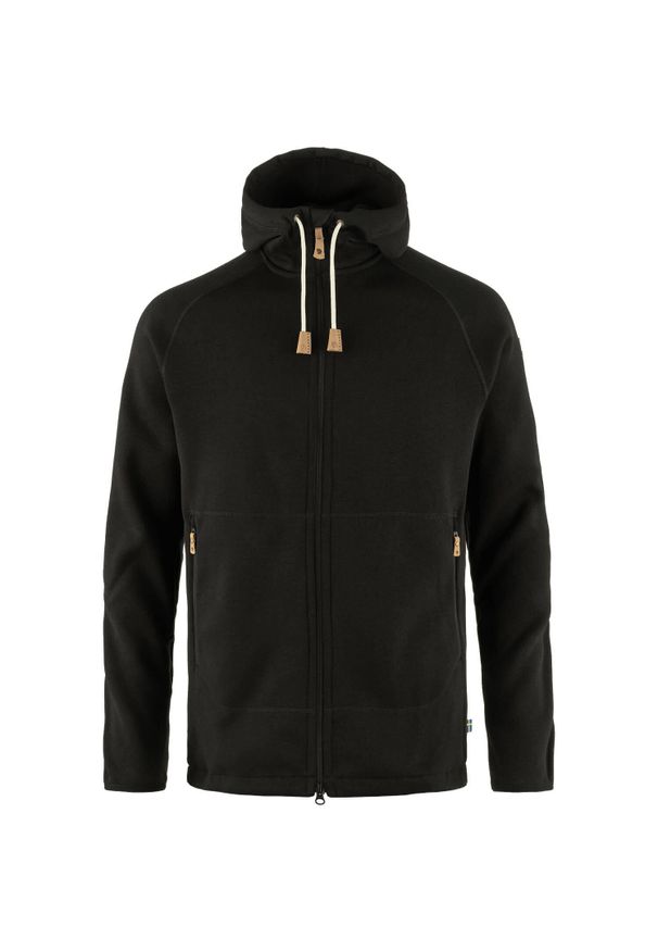 Bluza męska Fjällräven Övik Fleece Hoodie. Kolor: wielokolorowy, szary, czarny. Materiał: polar. Sport: turystyka piesza