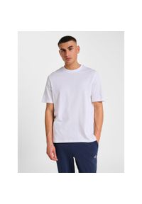 Hummel koszulka męska bawełniana logo haftowane hml Pulse T-shirt. Kolor: biały. Materiał: bawełna. Wzór: haft. Sport: fitness #1