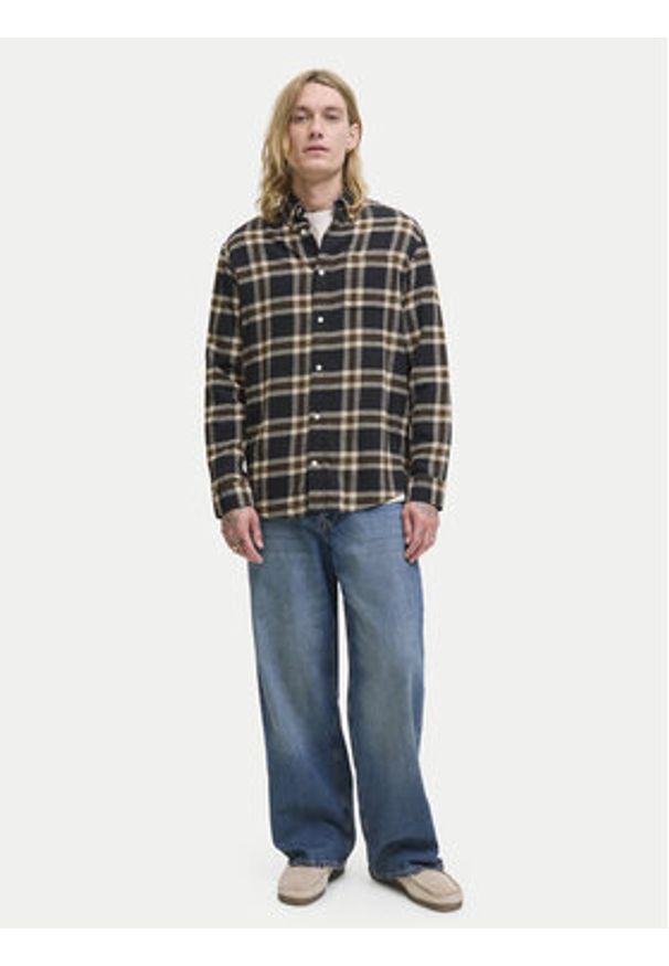 Jack & Jones Koszula Classic Flannel 12278406 Czarny Regular Fit. Kolor: czarny. Materiał: bawełna