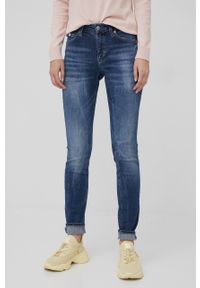 Calvin Klein Jeans jeansy damskie medium waist. Kolor: niebieski #1
