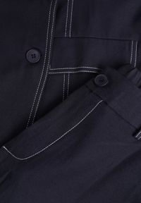 Born2be - Granatowy Komplet Garniturowy Kamizelka z Paskiem i Szerokie Spodnie Zina. Kolor: niebieski #3