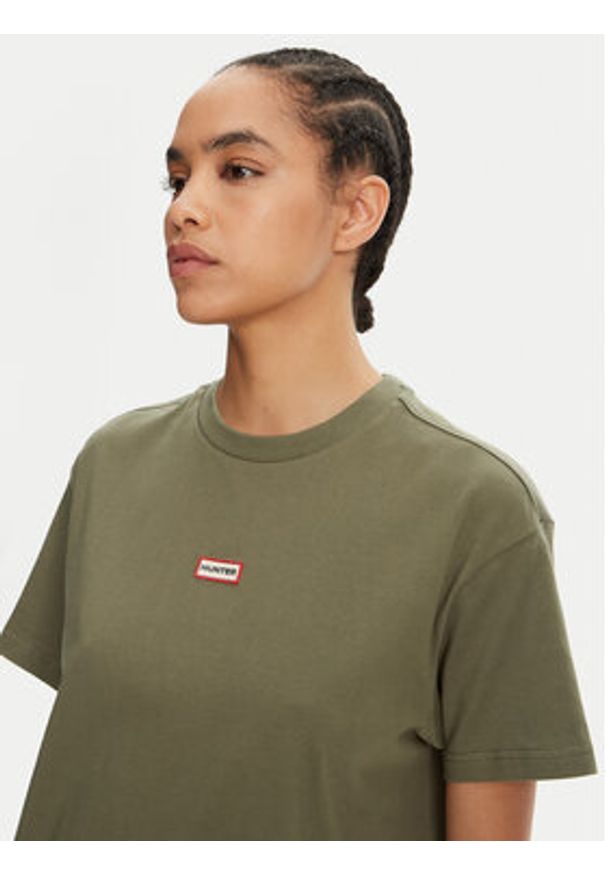 Hunter Sukienka codzienna Carron HARW0055251 Khaki Regular Fit. Okazja: na co dzień. Kolor: brązowy. Materiał: bawełna. Typ sukienki: proste. Styl: casual