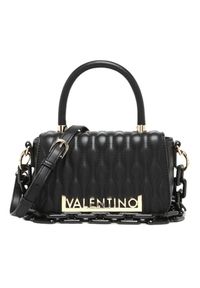 Valentino by Mario Valentino - VALENTINO Czarna torebka Copacaban Satchel. Kolor: czarny. Wzór: paski. Rozmiar: małe #4