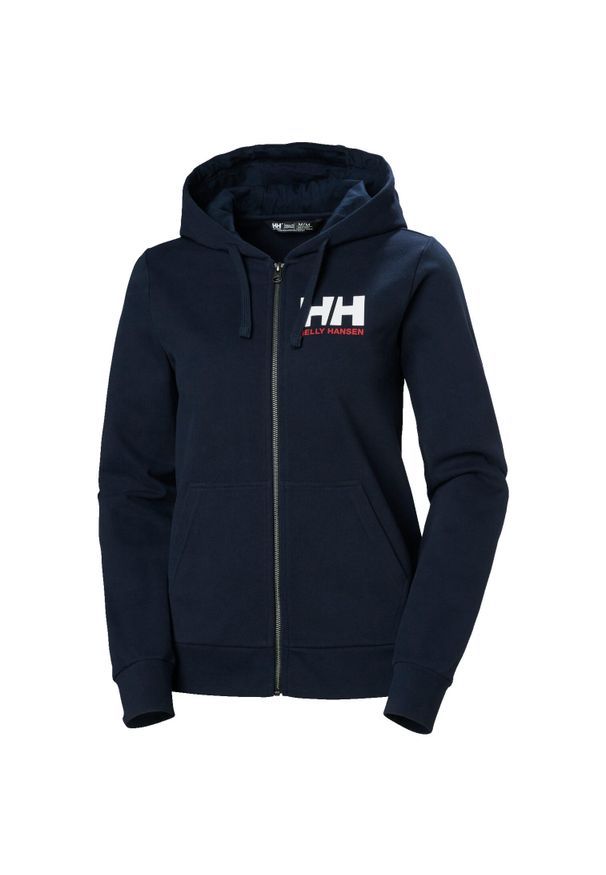 Damska rozpinana bluza z kapturem z logo Helly Hansen 2.0. Typ kołnierza: kaptur. Kolor: niebieski. Materiał: jersey