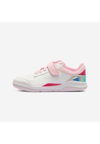 Decathlon - Buty sportowe dla dzieci Playventure. Zapięcie: rzepy. Kolor: biały, wielokolorowy, różowy. Materiał: skóra, kauczuk. Szerokość cholewki: normalna. Sport: turystyka piesza #1