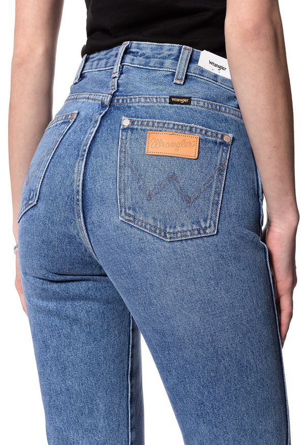 Wrangler - WRANGLER RETRO CROP STRAIGHT KABEL BLUE W27YER19K 112128213. Stan: podwyższony. Styl: retro