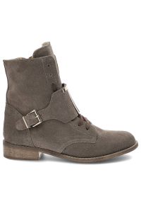 PRO-MODA - Beżowe Botki Pro-Moda Damskie Skórzane Obuwie. Okazja: na spacer, na co dzień. Zapięcie: klamry. Kolor: beżowy. Szerokość cholewki: normalna. Wzór: aplikacja. Materiał: skóra. Obcas: na obcasie. Styl: klasyczny, casual, elegancki. Wysokość obcasa: średni #3