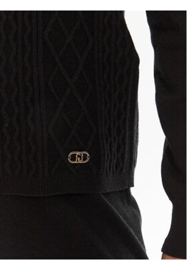 Liu Jo Sport Sweter TF5039 MS75L Czarny Regular Fit. Kolor: czarny. Materiał: syntetyk, wiskoza. Styl: sportowy