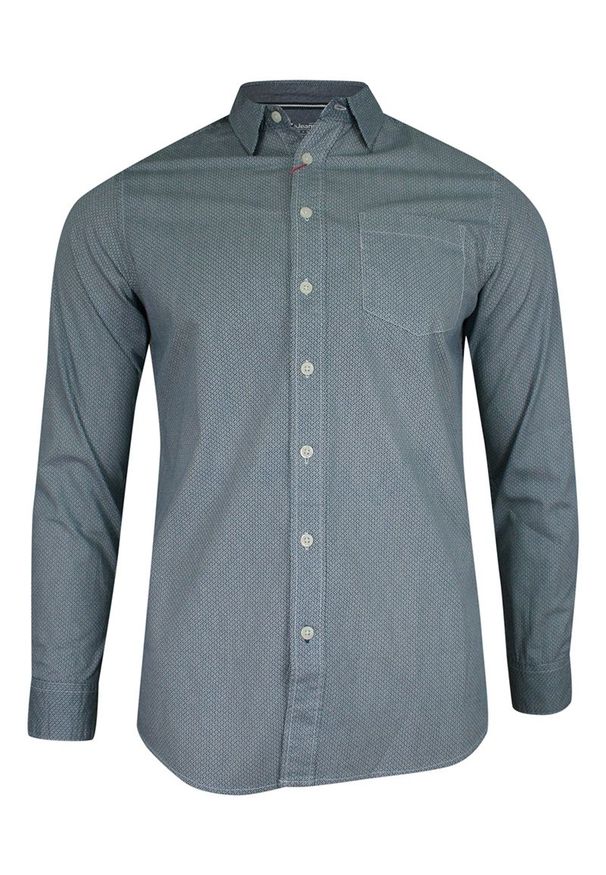 Pako Jeans - Koszula Casualowa, Szara w Drobny Wzór, Bawełniana, Męska, Taliowana, Długi Rękaw -PAKO JEANS. Okazja: na co dzień. Kolor: szary. Materiał: bawełna. Długość rękawa: długi rękaw. Długość: długie. Styl: casual