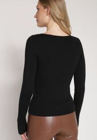 Born2be - Czarny Sweter z Wiskozą i Metaliczną Nitką Lillanova. Okazja: na co dzień. Kolor: czarny. Materiał: wiskoza. Długość rękawa: długi rękaw. Długość: długie. Styl: casual #7