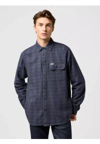 Wrangler - MĘSKA KOSZULA WRANGLER 1 PKT FLANNEL SHIRT MIDNIGHT GREY 112371523 #1
