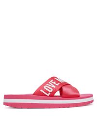 Love Moschino - LOVE MOSCHINO Klapki JA28324G0MIX3604 Różowy. Kolor: różowy. Materiał: materiał