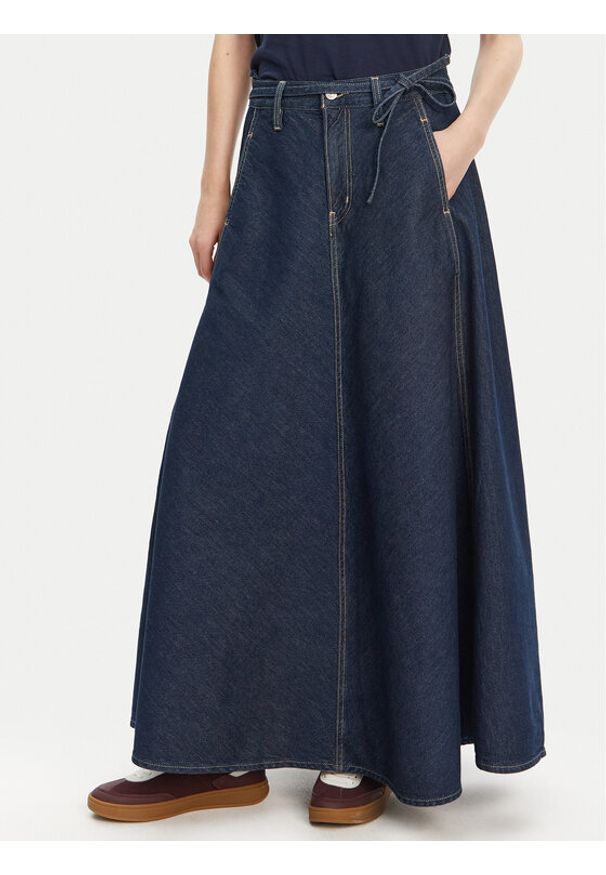 Levi's® Spódnica jeansowa XL 001T4-0001 Granatowy Loose Fit. Kolor: niebieski. Materiał: bawełna