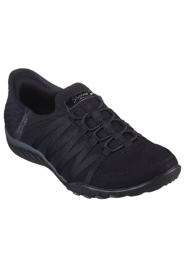 skechers - Damskie BREATHE-EASY ROLL-WITH-ME Slip-On Czarny. Zapięcie: bez zapięcia. Kolor: czarny. Materiał: guma, materiał, poliester. Szerokość cholewki: normalna