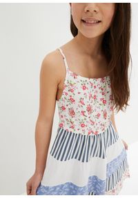 bonprix - Sukienka z dżerseju z czystej bawełny organicznej. Kolor: biały. Materiał: jersey, bawełna. Długość rękawa: na ramiączkach. Wzór: nadruk, aplikacja. Sezon: lato. Styl: elegancki. Długość: maxi #2