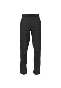GLENMUIR - Męskie Spodnie Softshell 2w1 - Wiatrówka i Oddychająca. Kolor: czarny. Materiał: softshell. Sezon: wiosna, jesień. Sport: turystyka piesza