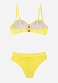 Born2be - Żółte Dwuczęściowe Bikini Na Plażę i Basen z Odpinanymi Ramiączkami i Ozdobnym Wycięciem Urilienne. Kolekcja: plus size. Kolor: żółty. Długość: długie #4