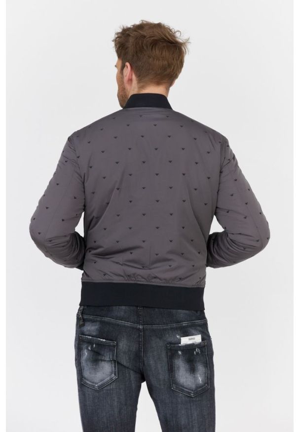 Emporio Armani - EMPORIO ARMANI Dwustronna kurtka męska w logo, Rozmiar 50. Kolor: czarny