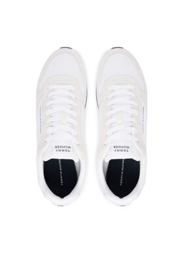 TOMMY HILFIGER - Tommy Hilfiger Sneakersy Light Eva Runner FM0FM05907 Biały. Kolor: biały. Materiał: skóra, zamsz