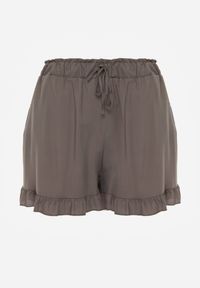 Renee - Ciemnozielone Szorty Agathima. Okazja: na co dzień. Kolor: zielony. Materiał: wiskoza. Długość: krótkie. Wzór: aplikacja, nadruk, gładki. Styl: casual #3